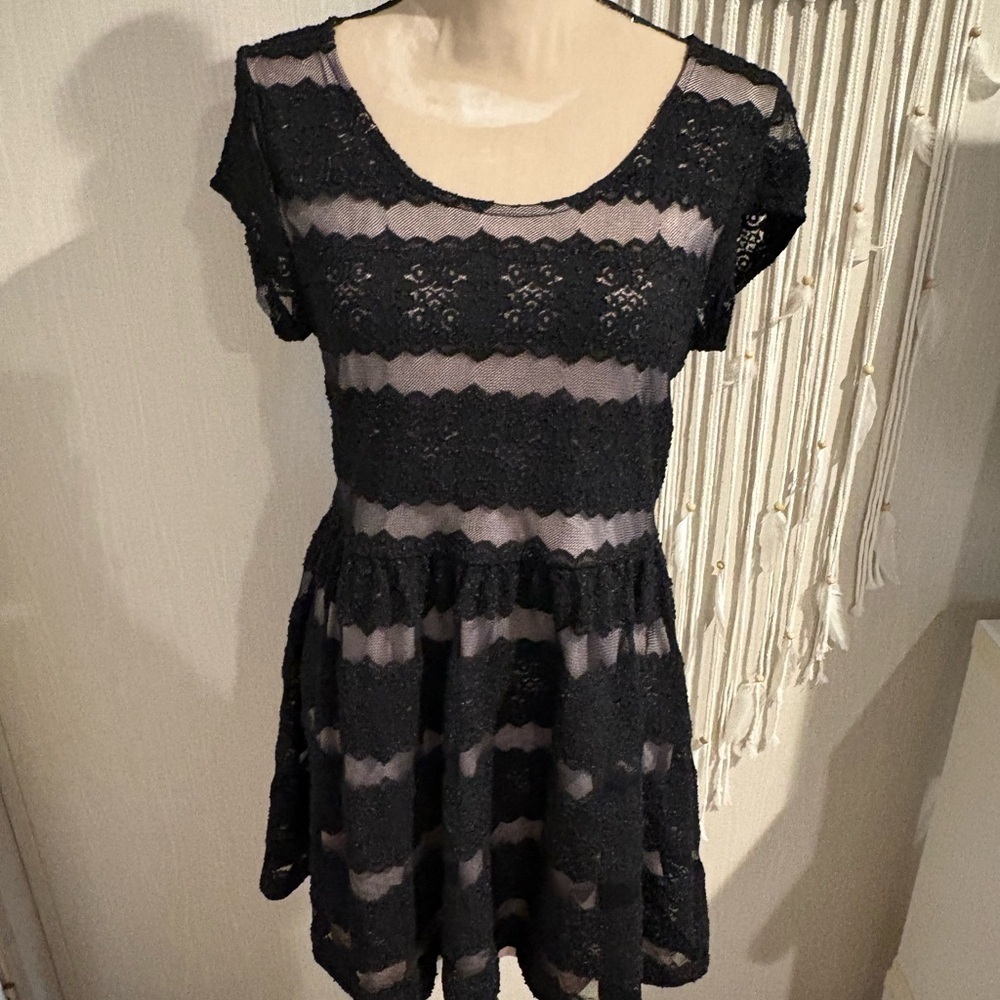 Candie's Black Lace Mini Dress